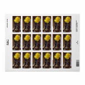 Daffodils Cowboy Boots Western Wedding Vielen Dank Adressaufkleber (Vorne)