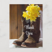 Daffodils Cowboy Boots Western Wedding Vielen Dank Postkarte (Vorderseite)