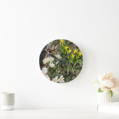 Daffodils & Crocus Clock Runde Wanduhr (Zuhause)