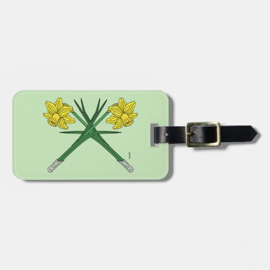 Daffodils Crossed Gepäckanhänger (Vorderseite horizontal)