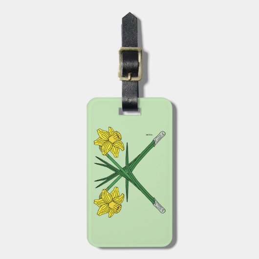 Daffodils Crossed Gepäckanhänger (Vorderseite vertikal)