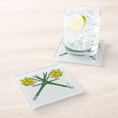 Daffodils Crossed Glasuntersetzer (Schrägansicht)