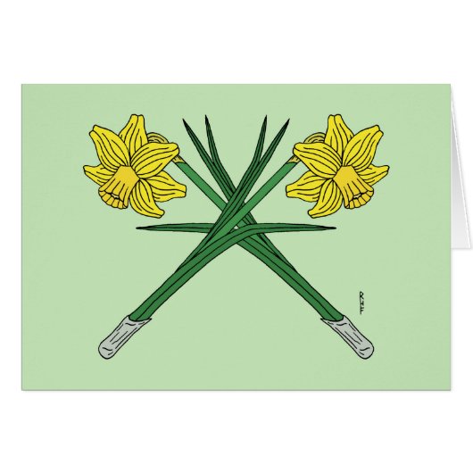 Daffodils Crossed Greeting Card (Vorderseite (Horizontal))
