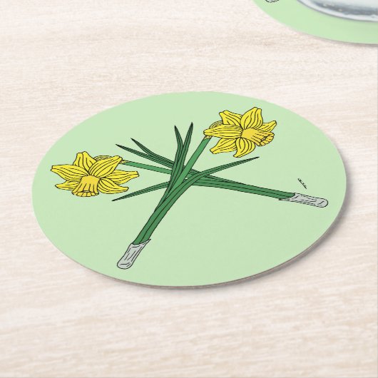 Daffodils Crossed Runder Pappuntersetzer (Angewinkelt)