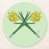 Daffodils Crossed Runder Pappuntersetzer (Vorderseite)