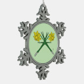Daffodils Crossed Schneeflocken Zinn-Ornament (Links)