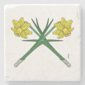 Daffodils Crossed Steinuntersetzer (Vorderseite)