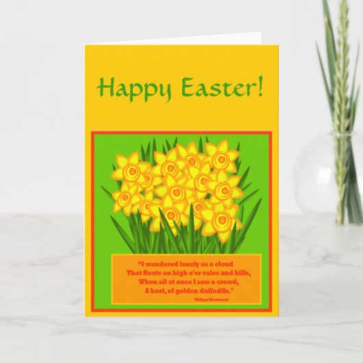 Daffodils Gedicht, Happy Oaster Card Feiertagskarte (Vorderseite)