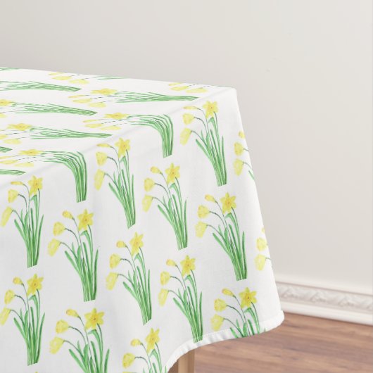 Daffodils Gelb Elegante Moderne Wasserfarben Tischdecke (Beispiel)