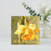 Daffodils Golden Wedding Einladung (Stehend Vorderseite)