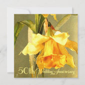Daffodils Golden Wedding Einladung (Vorderseite)