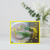 Daffodils Happy Easter Vertical Postcard Postkarte (Stehend Vorderseite)