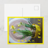 Daffodils Happy Easter Vertical Postcard Postkarte (Vorne/Hinten)