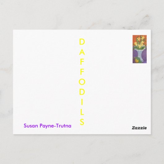 DAFFODILS LEMON VASE POSTKARTE (Rückseite)