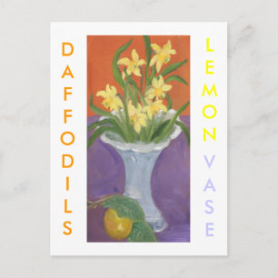 DAFFODILS LEMON VASE POSTKARTE