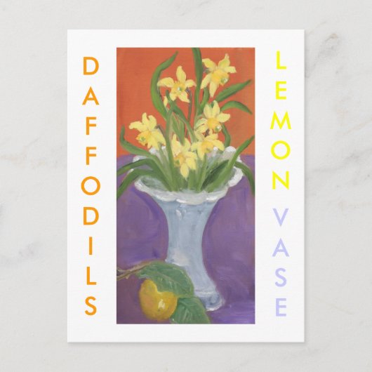 DAFFODILS LEMON VASE POSTKARTE (Vorderseite)