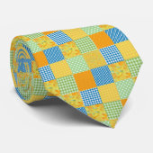 Daffodils Neck Tie: Country-Style Imitate-Patchwor Krawatte (Gerollt)