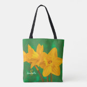 Daffodils on Green Tote bag Tasche (Rückseite)