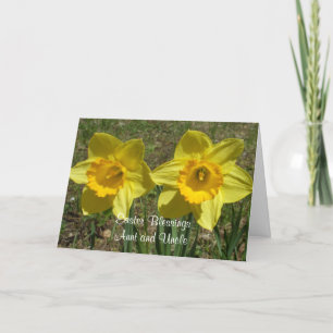 Daffodils Ostersegnung an Tante und Onkel Feiertagskarte