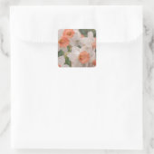 Daffodils Peach Quadratischer Aufkleber (Tasche)