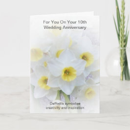 Daffodils Personalisiert 10. Hochzeitstag Karte