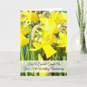 Daffodils Personalisiert 70. Hochzeitstag Karte