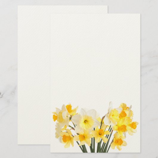 Daffodils Stationery Briefpapier (Vorne/Hinten)