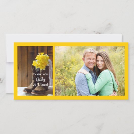 Daffodils und Cowboy Boots Barn Wedding Danke (Vorderseite)