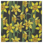 Daffodils Yellow Narcissus Blume Pattern auf Schwa Stoff (Nahaufnahme)