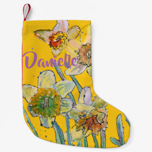Daffodin Blume Aquarell Blumenbezeichnungen Strump Kleiner Weihnachtsstrumpf