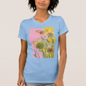 Daffodin Gelbe blaue Blume Blume Wasserfarbe T-Shirt (Vorderseite)