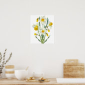 Daffodin Spring Blume Bouquet Floral Wasserfarbe Poster (Küche)