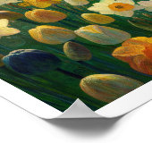 Daffodin Spring Meadow Impressionist Art Poster (Ecke)
