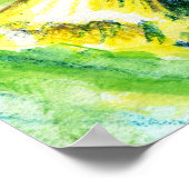 Daffodin Spring Watercolor Art Poster (Ecke)