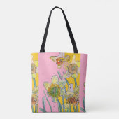 Daffodin Wasserfarben Blumenstrauß Frauen Kunst, D Tasche (Rückseite)