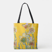 Daffodin Wasserfarben Blumenstrauß Frauen Kunst, D Tasche (Rückseite)