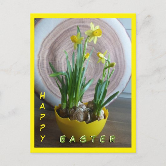 Daffodis Happy Oaster Cust.Text vertikale Postkart Postkarte (Vorderseite)