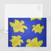 Daffodis Pop Art Blue Postkarte (Vorne/Hinten)