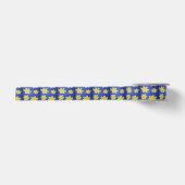 Daffodis Pop Art Blue Satinband (Vorderseite)