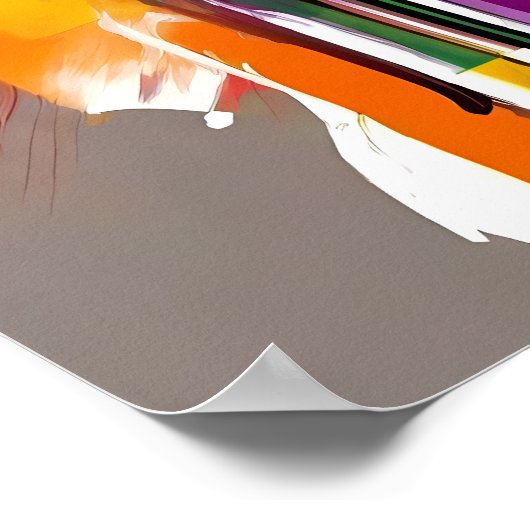 Daffodische Abstrakte Kunst Blumenfarben Poster (Ecke)