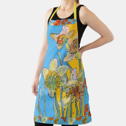 Daffodische Aquarellfarben Blume Schürze (InSitu)