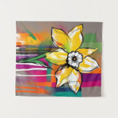 Daffodische Blume Abstrakt Art Blumenkohl Wandteppich (Vorderseite (Horizontal))