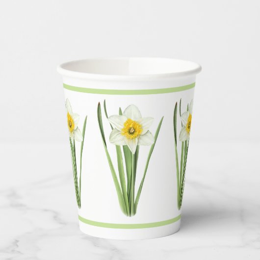Daffodische Blume Botanische Kunst Pappbecher (Links)