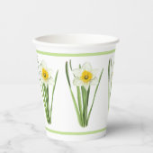 Daffodische Blume Botanische Kunst Pappbecher (Vorderseite)
