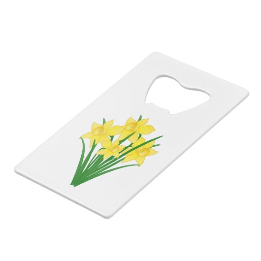 Daffodische Blume Geldbeutel Flaschenöffner (Vorderseite Schrägansicht)