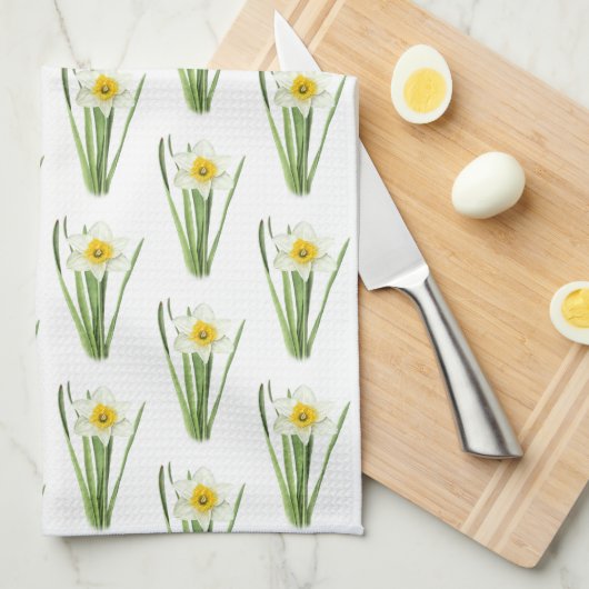 Daffodische Blume Geschirrtuch (Viertel Falte)