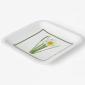 Daffodische Blume grenzt an botanische Kunst Pappteller (Gewinkelt)