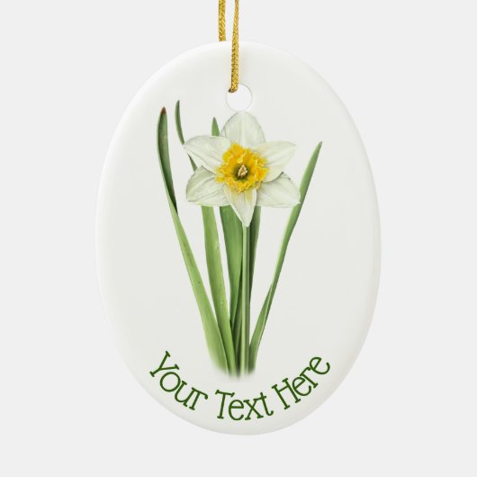Daffodische Blume Keramik Ornament (Hinten)
