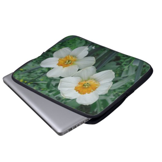 Daffodische Blume Laptopschutzhülle (Vorne Knopf)
