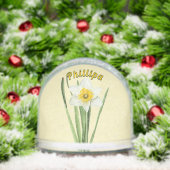 Daffodische Blume Personalisierte botanische Kunst Schneekugeln (Weihnachten)